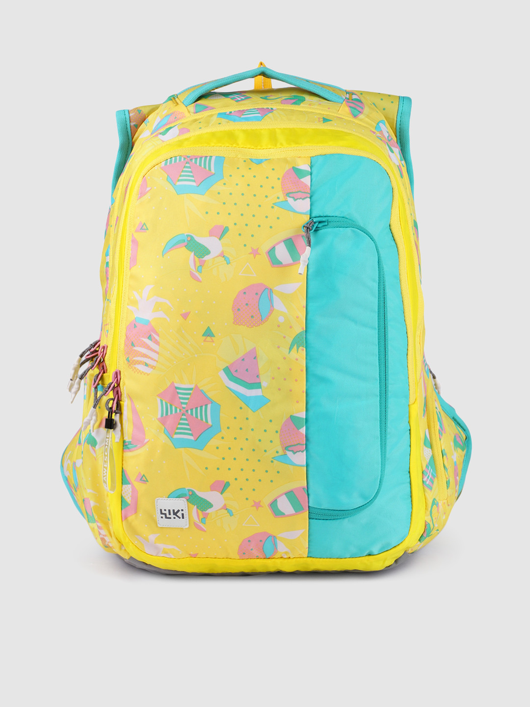 

Wildcraft Unisex Yellow & Blue Graphic Backpack
