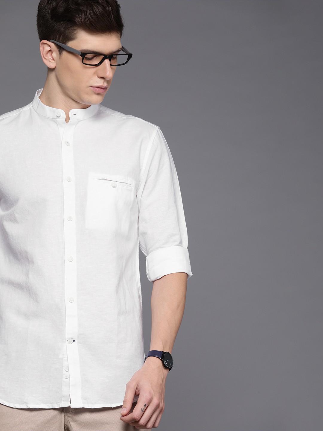 

Louis Philippe Sport Men White Super Slim Fit Solid Casual Shirt