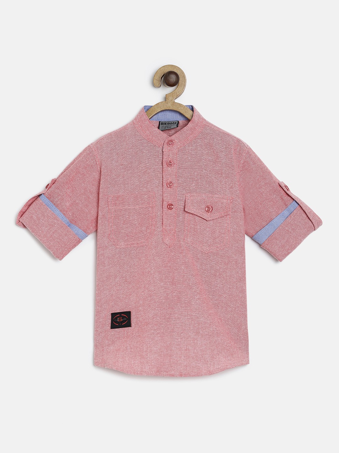 

RIKIDOOS Boys Red Solid Straight Kurta