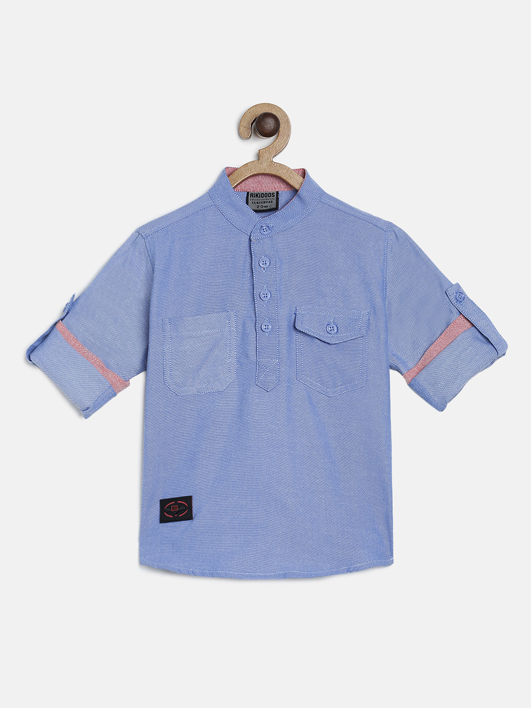 

RIKIDOOS Boys Blue Solid Straight Kurta