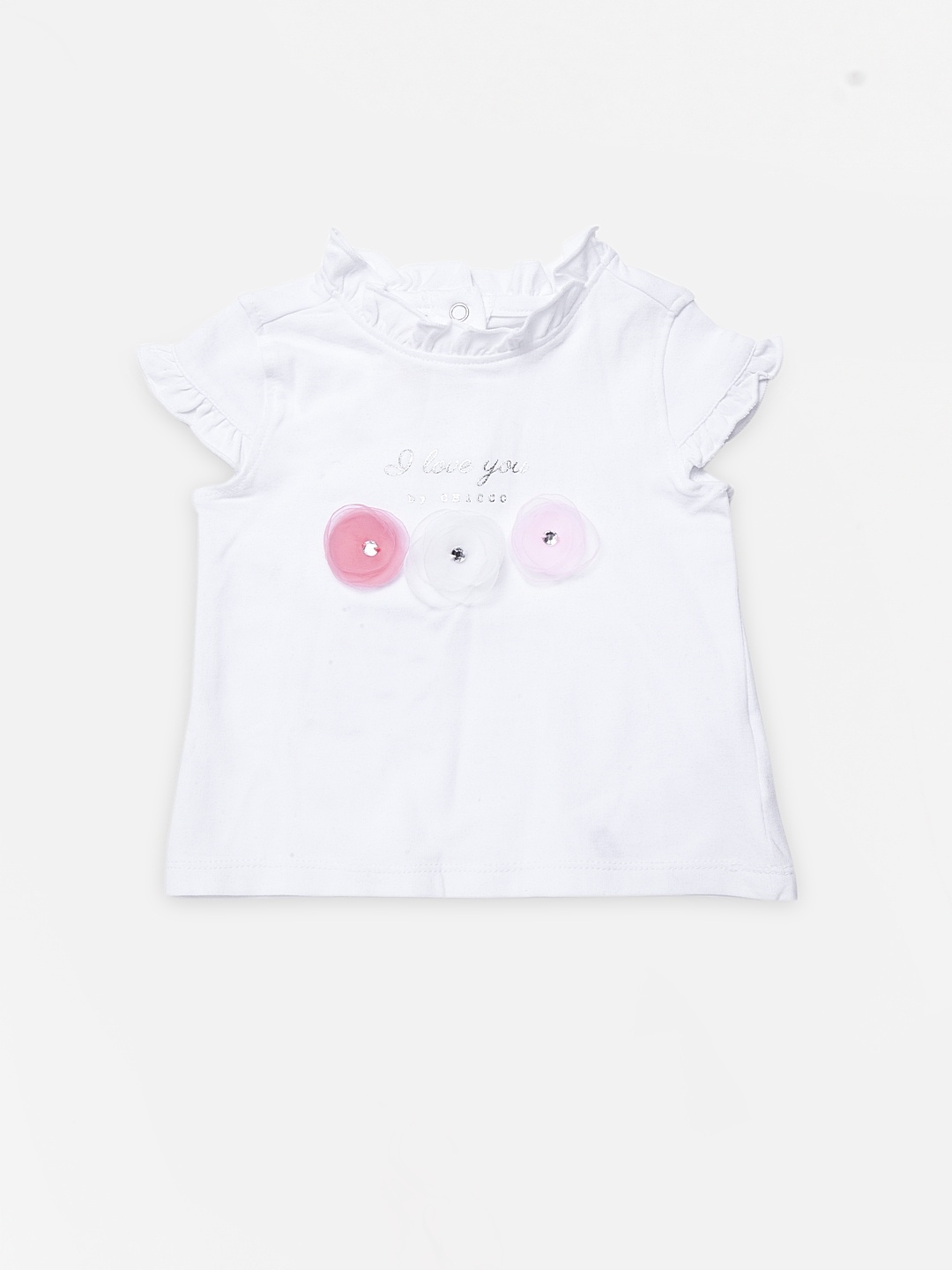 

Chicco Girls White Solid Knitted Top