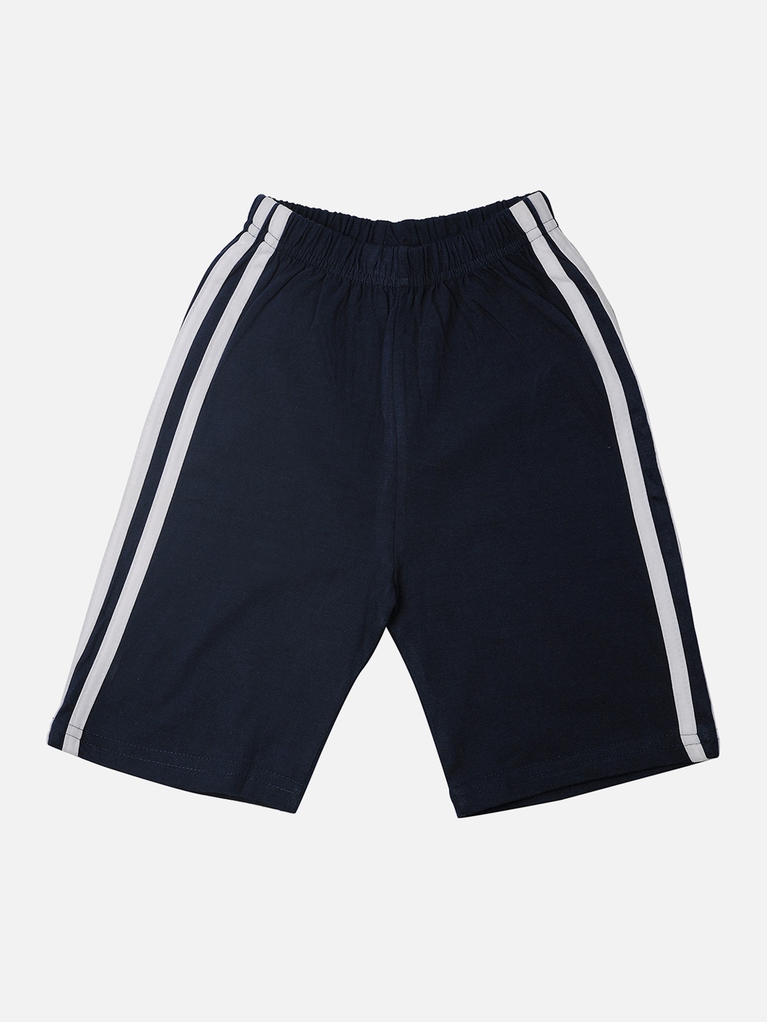 

TINY HUG Boys Navy Blue Striped Regular Fit Regular Shorts