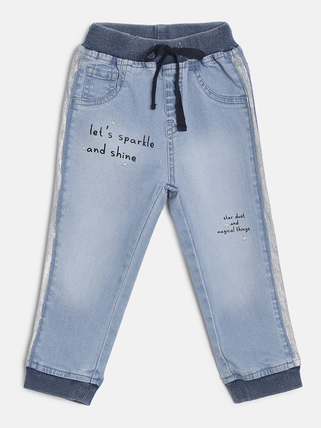 

Gini and Jony Girls Blue Jogger Mid-Rise Clean Look Stretchable Jeans