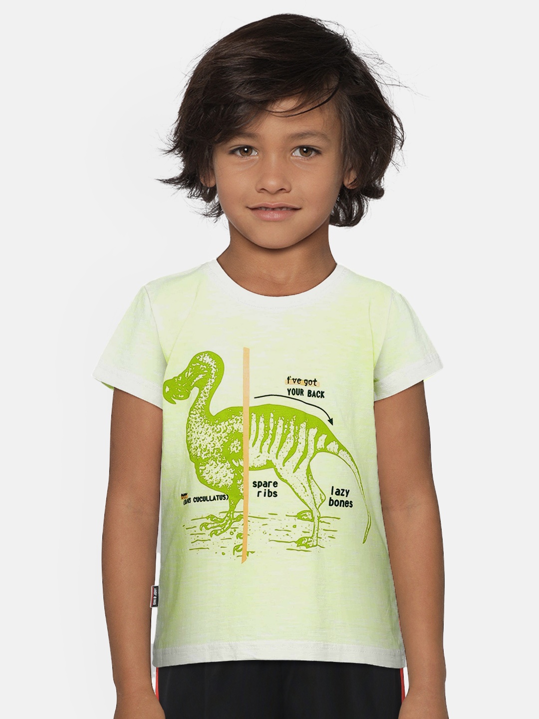 

Gini and Jony Boys Green Printed Round Neck T-shirt