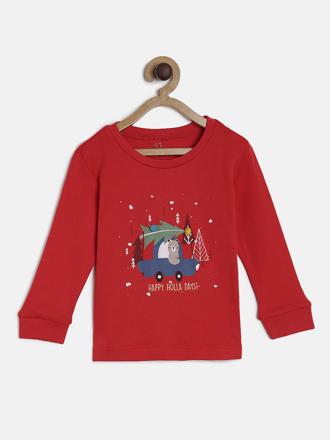 

Gini and Jony Boys Red Printed Round Neck T-shirt