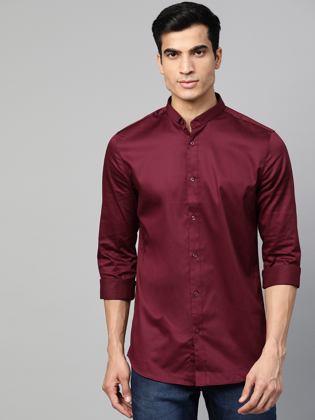 

Jack & Jones Men Maroon Slim Fit Solid Casual Shirt
