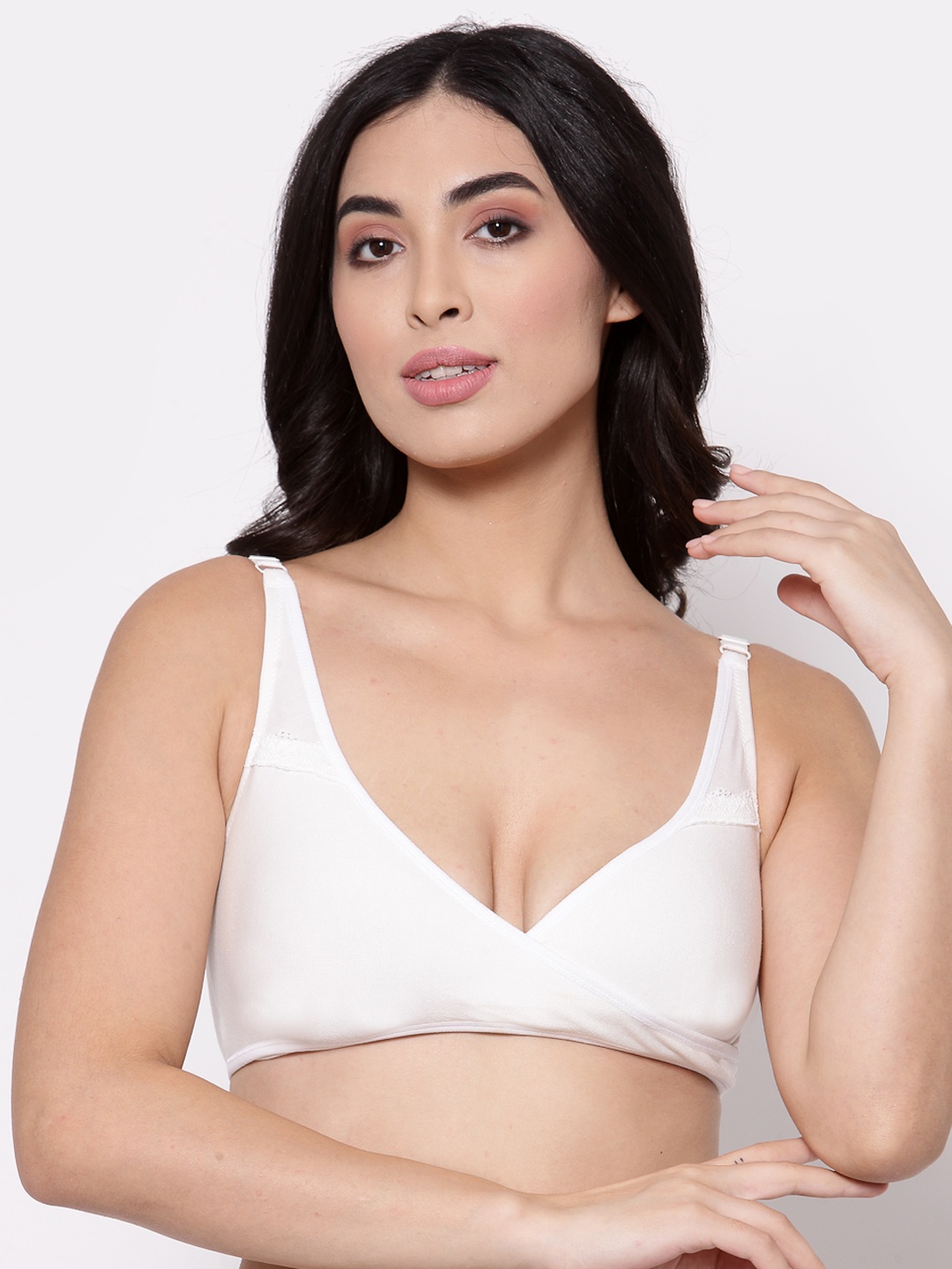 

Inner Sense White Solid Organic Cotton Antimicrobial Sleeping/Feeding Bra AIMB007E