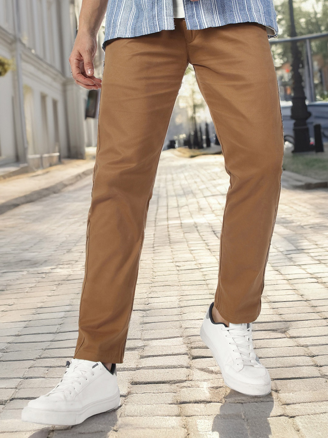 

Urbano Fashion Men Khaki Slim Fit Trousers