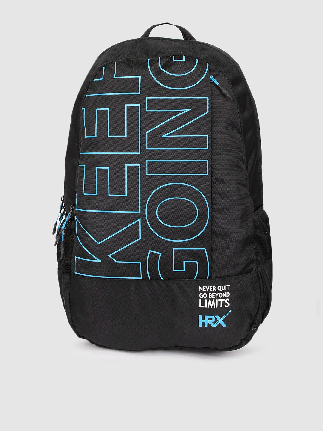 

HRX by Hrithik Roshan Unisex Black Typography Backpack