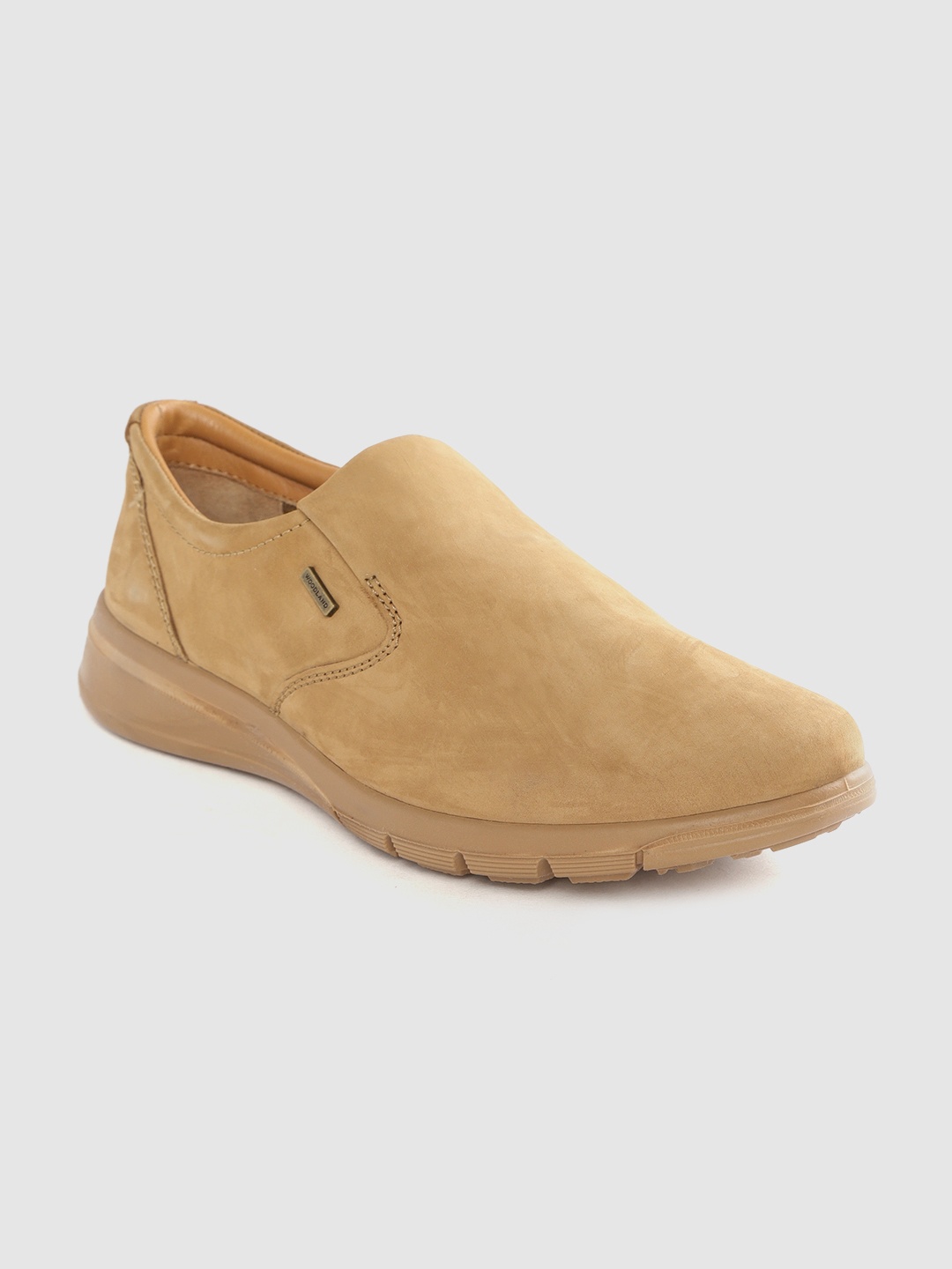 

Woodland Men Camel Brown Leather Solid Slip-On Sneakers