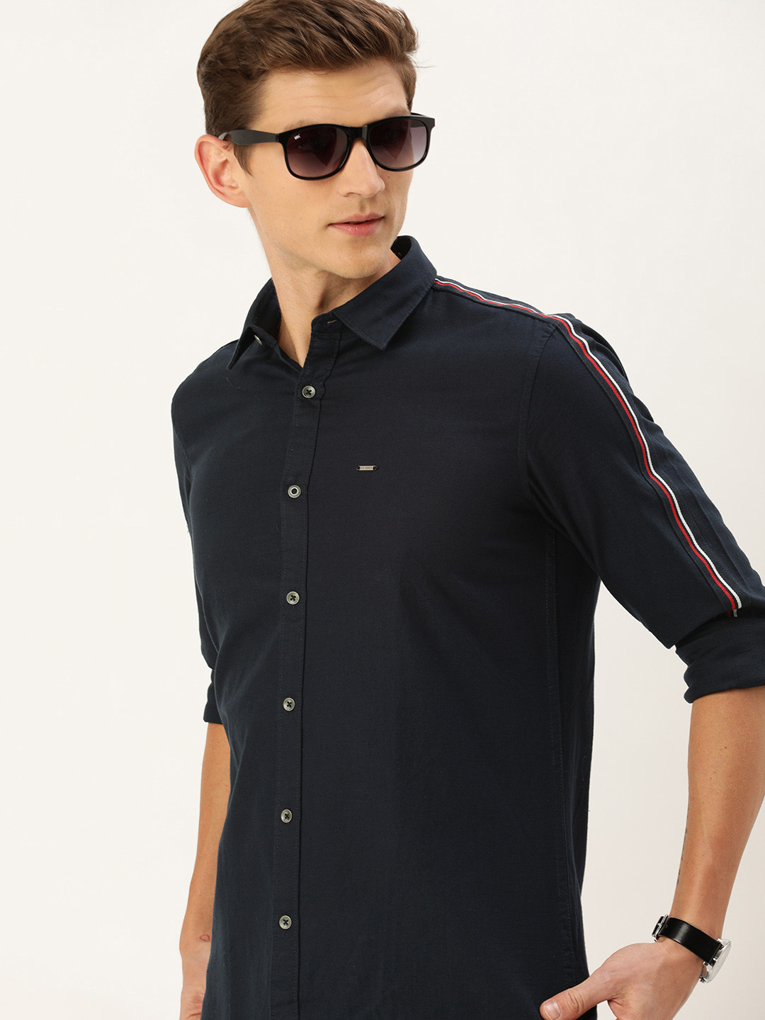 

Lee Cooper Pure Cotton Solid Casual Shirt, Navy blue