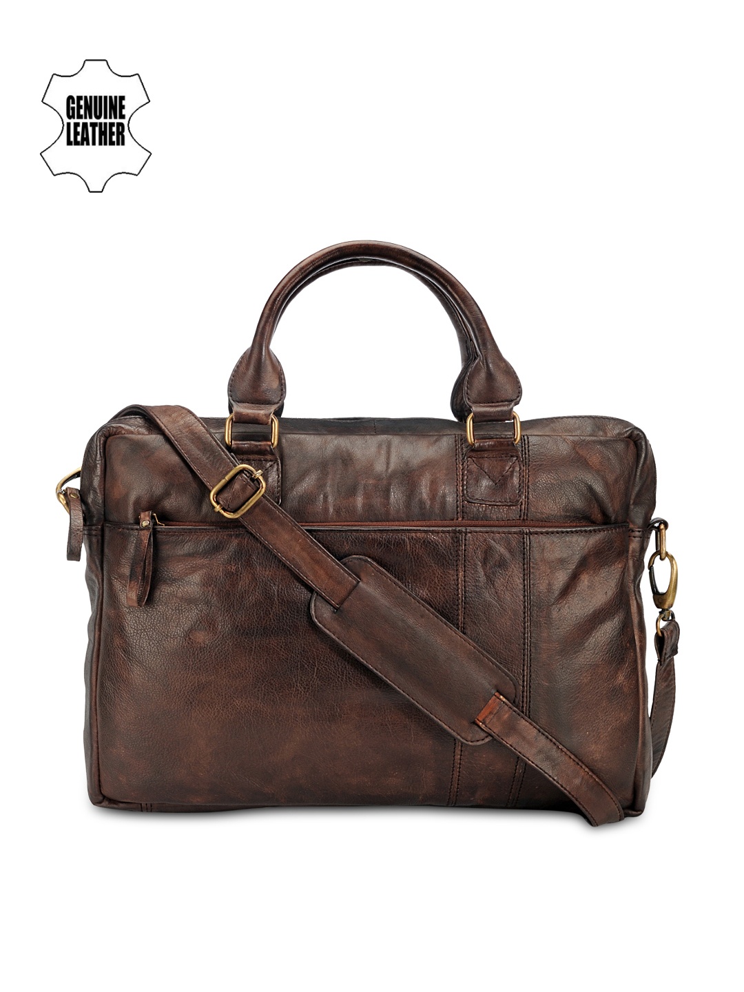 

Teakwood Leathers Unisex Brown Genuine Leather Laptop Bag