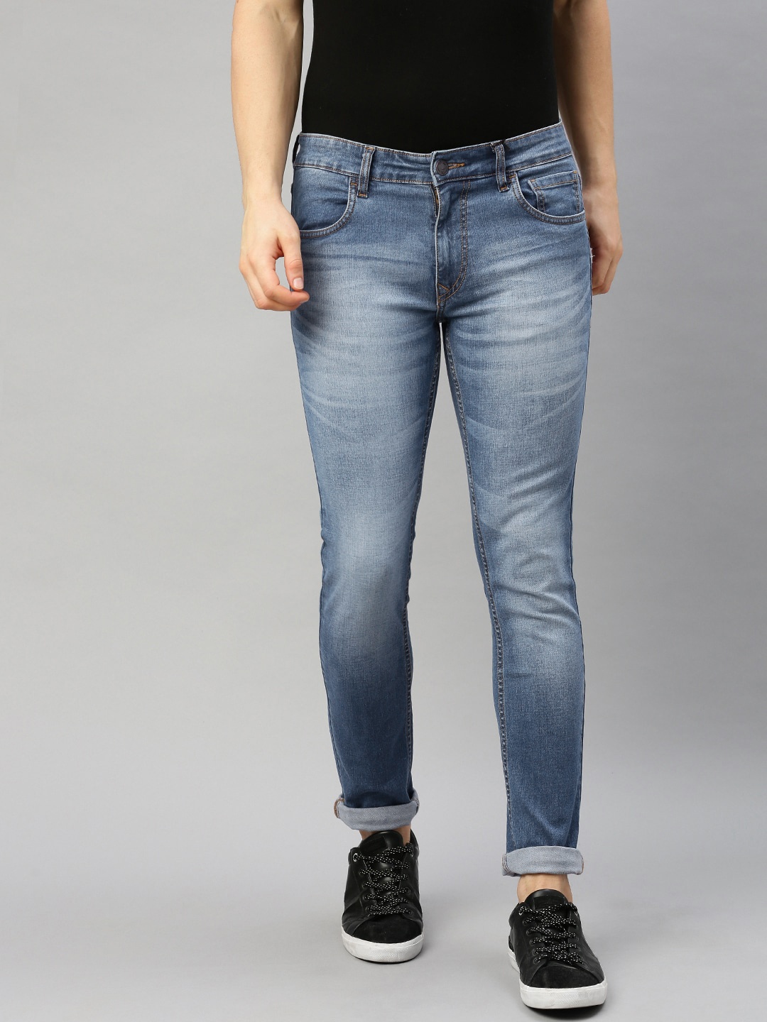 

WROGN Men Blue Skinny Fit Mid-Rise Clean Look Stretchable Jeans
