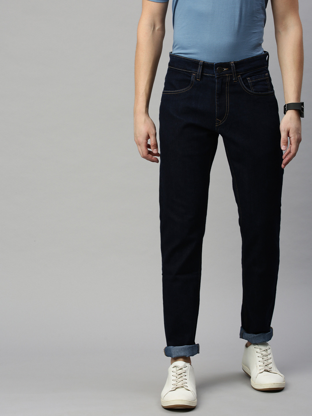 

WROGN Men Blue Slim Fit Mid-Rise Clean Look Stretchable Jeans