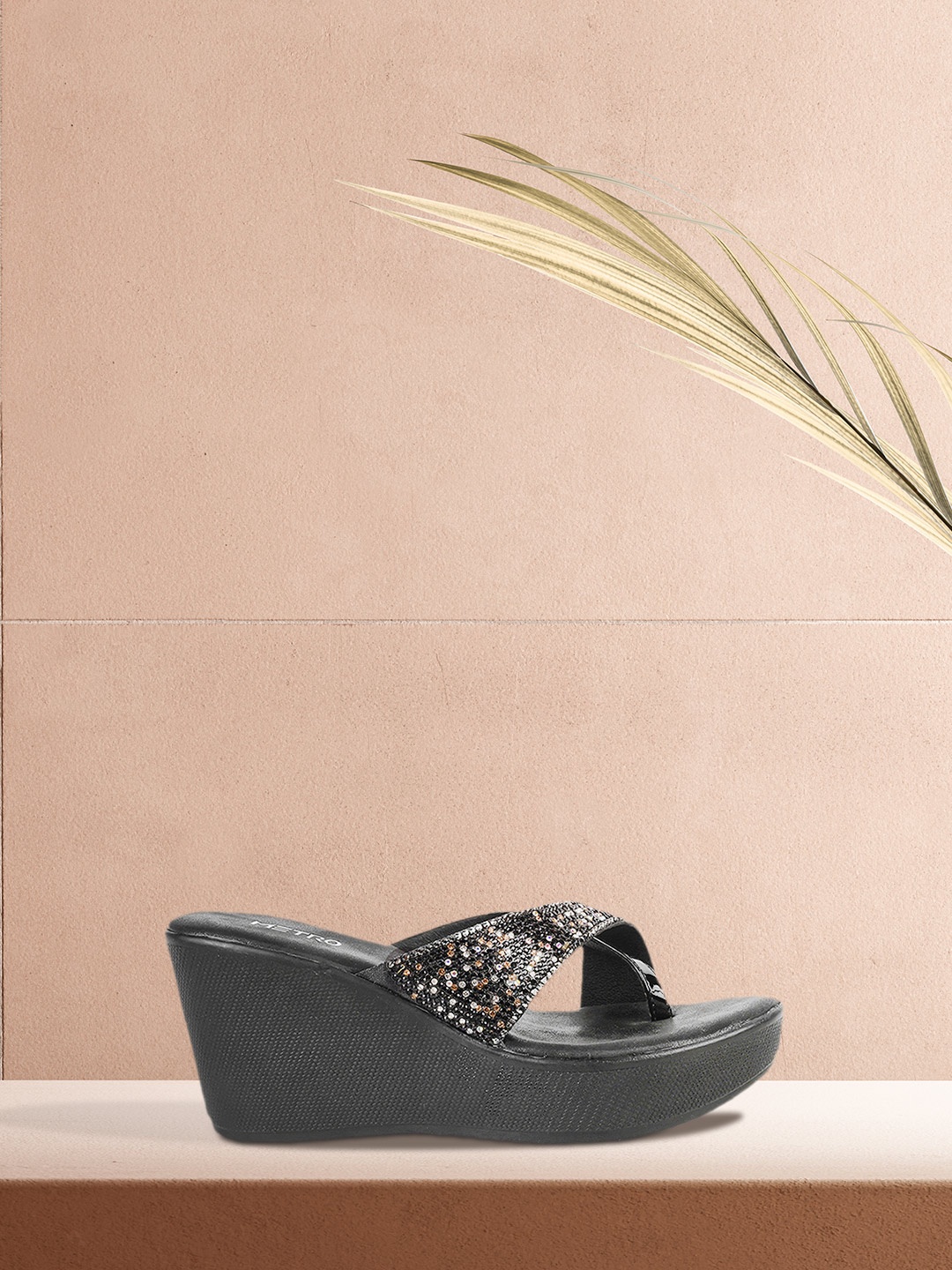 

Metro Women Black Embellished Heels