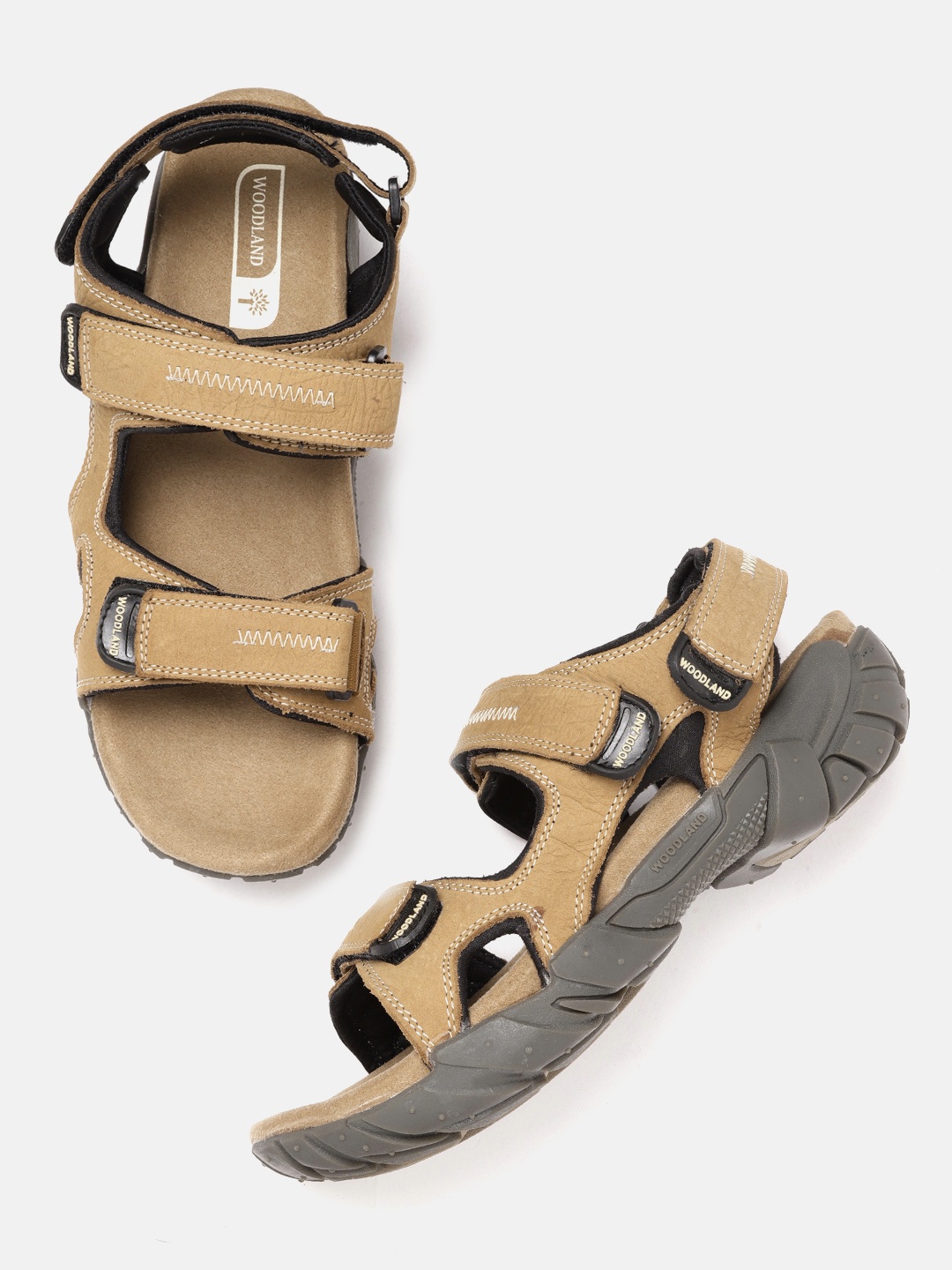 

Woodland Men Camel Brown Leather Comfort Sandals