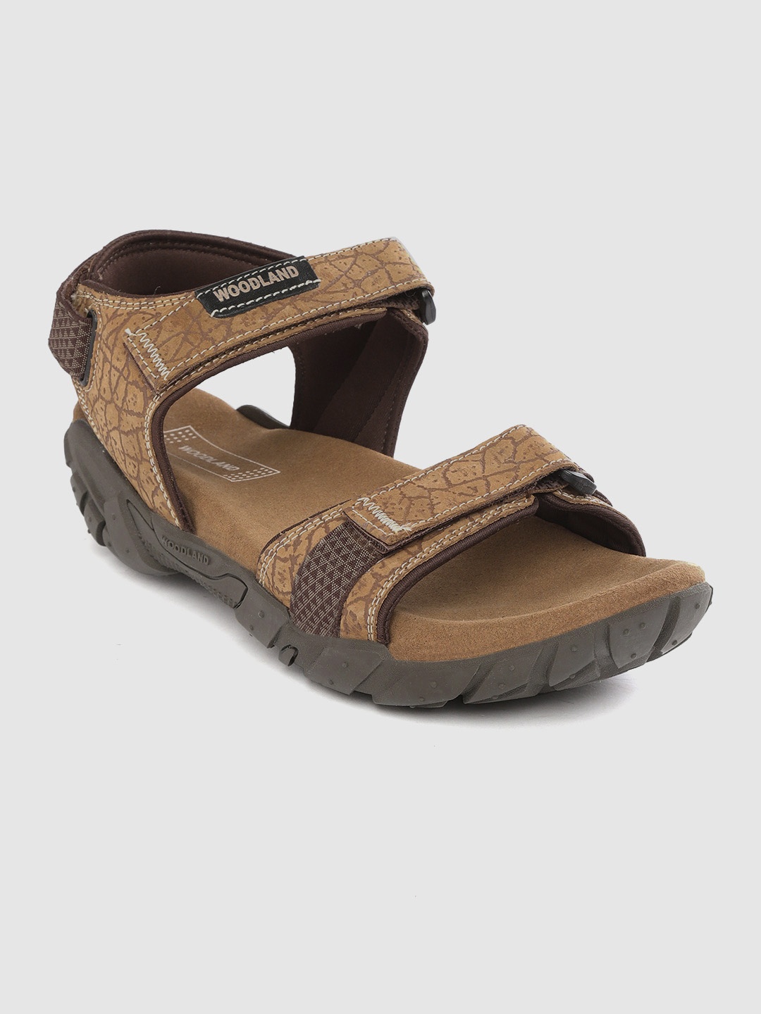 

Woodland Men Brown Nubuck Textured Comfort Sandals