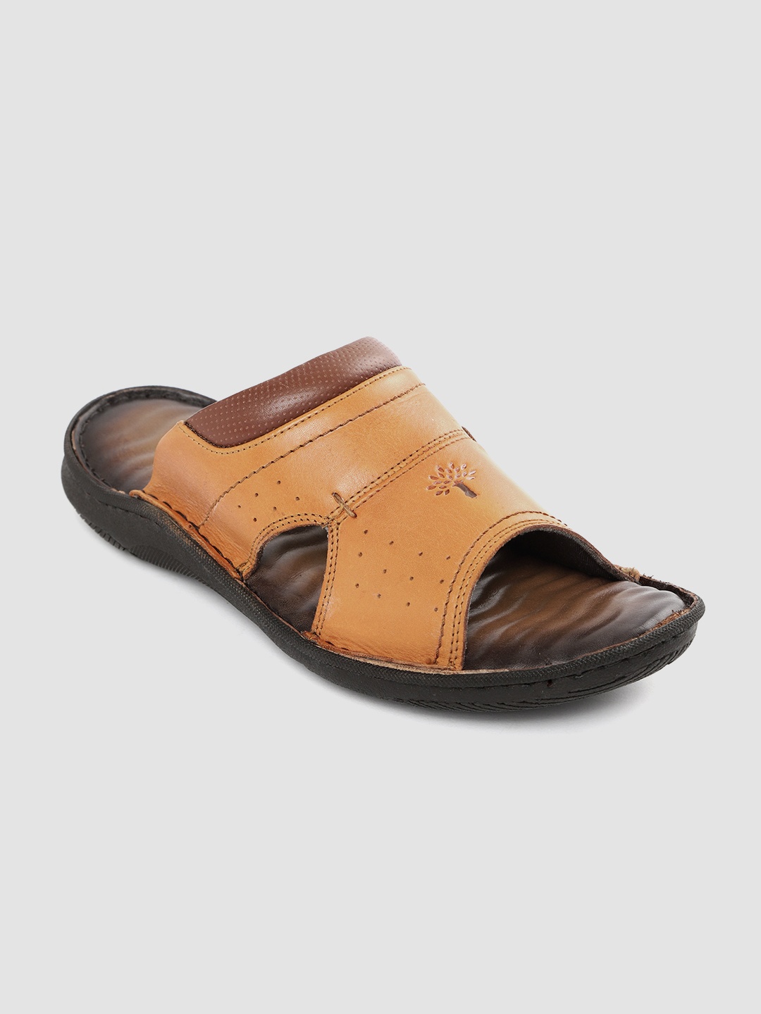 

Woodland Men Tan Brown Leather Comfort Sandals