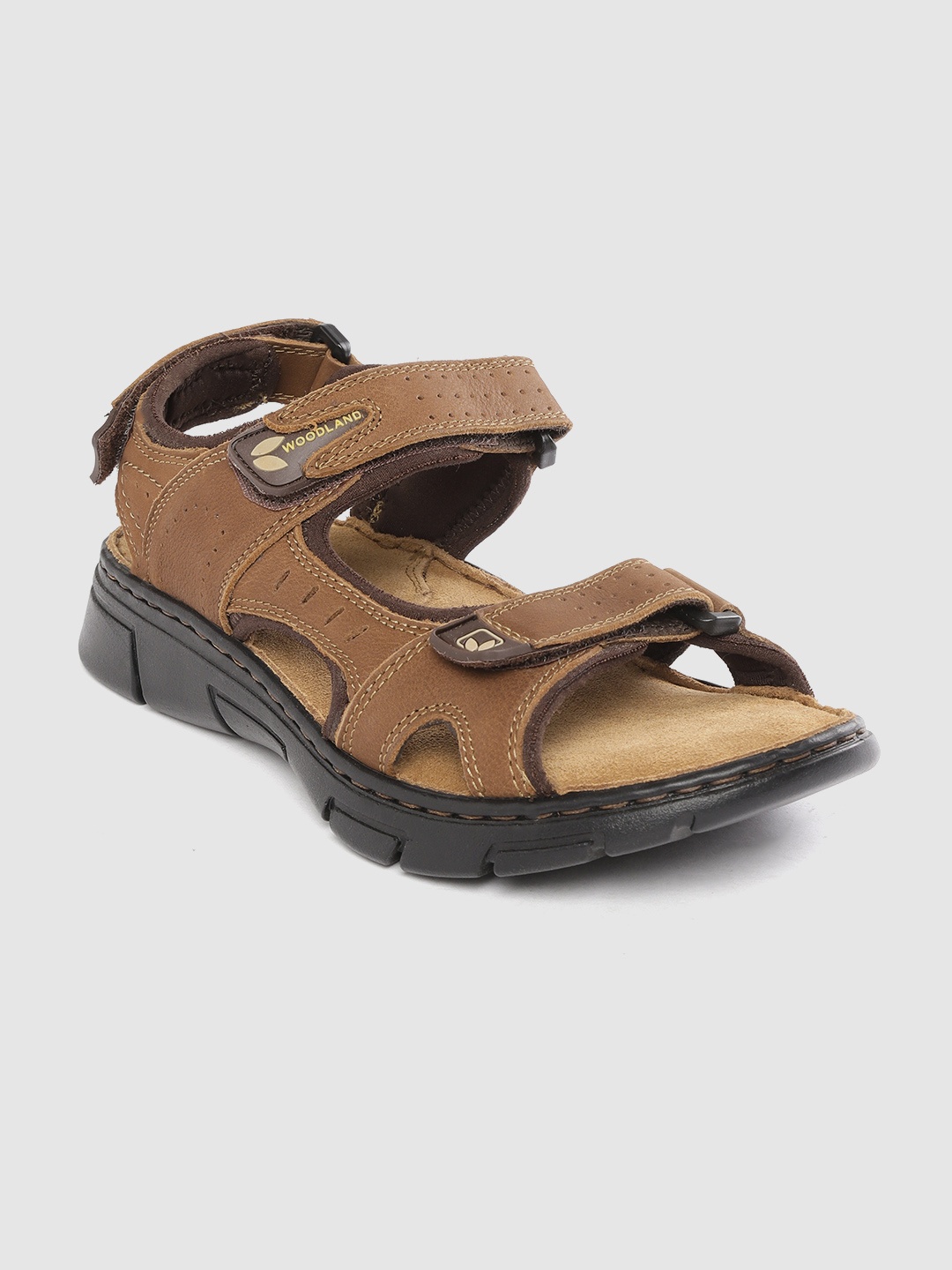 

Woodland Men Brown Nubuck Solid Comfort Sandals