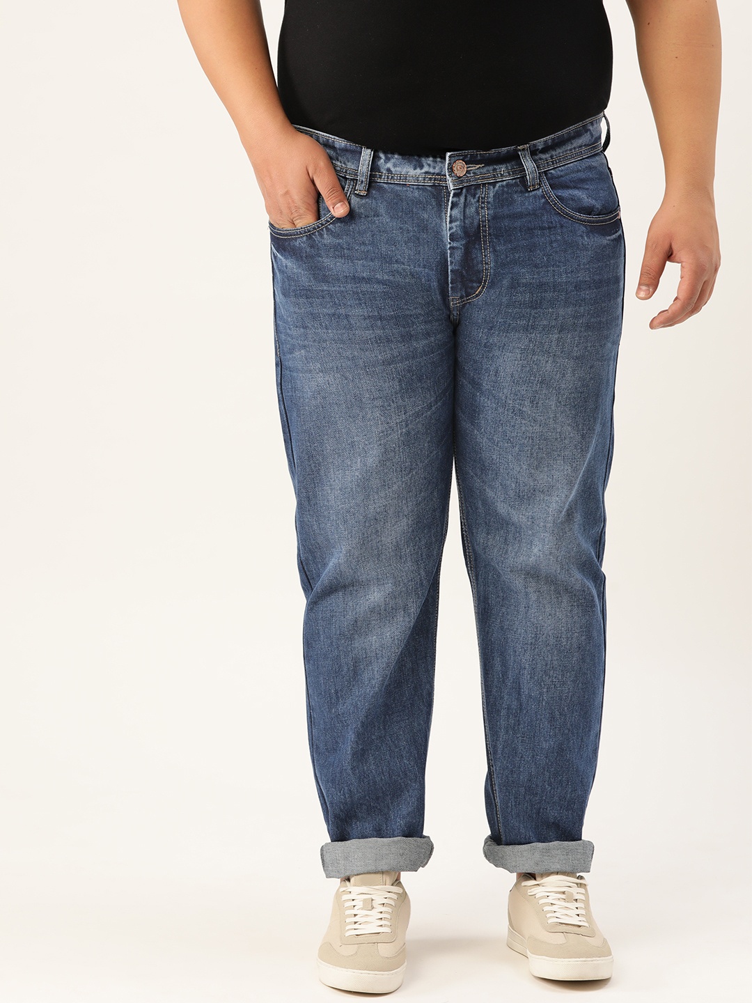 

FEVER Men Blue Straight Fit Mid-Rise Clean Look Jeans