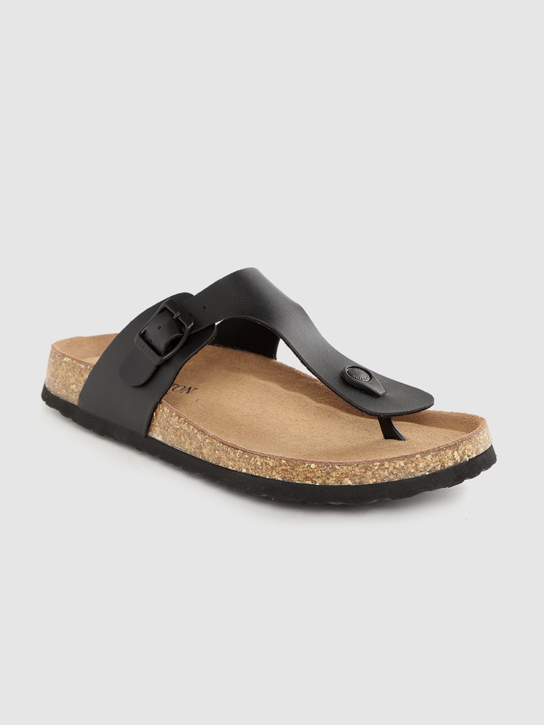 

Carlton London Men Black T-Strap Comfort Sandals