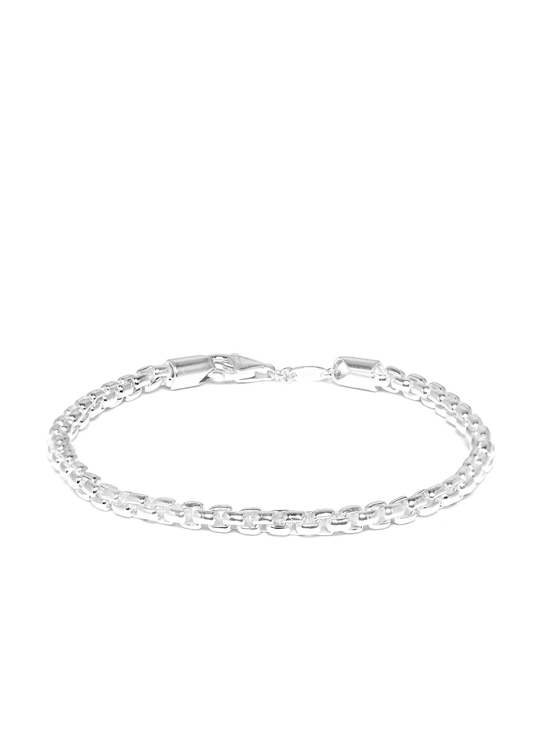 

Clara Men Rhodium-Plated 92.5 Sterling Silver Anti-Tarnish Link Bracelet