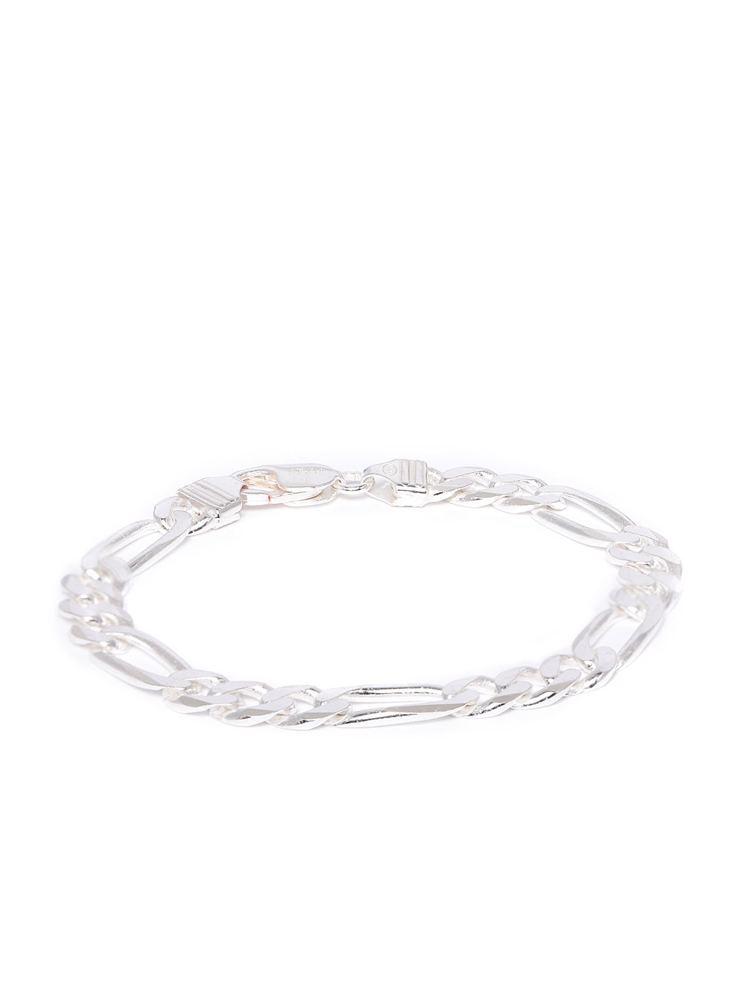 

Clara Men Silver-Toned Rhodium-Plated 92.5 Sterling Silver Anti-Tarnish Link Bracelet