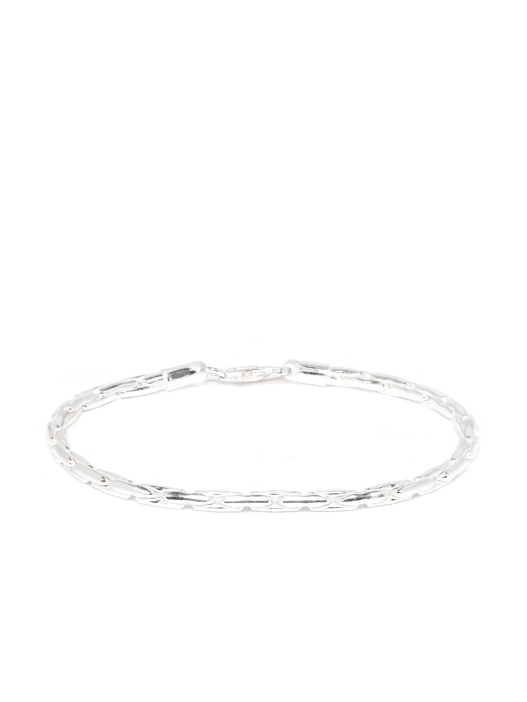 

Clara Men Silver-Toned Rhodium-Plated 92.5 Sterling Silver Anti-Tarnish Link Bracelet