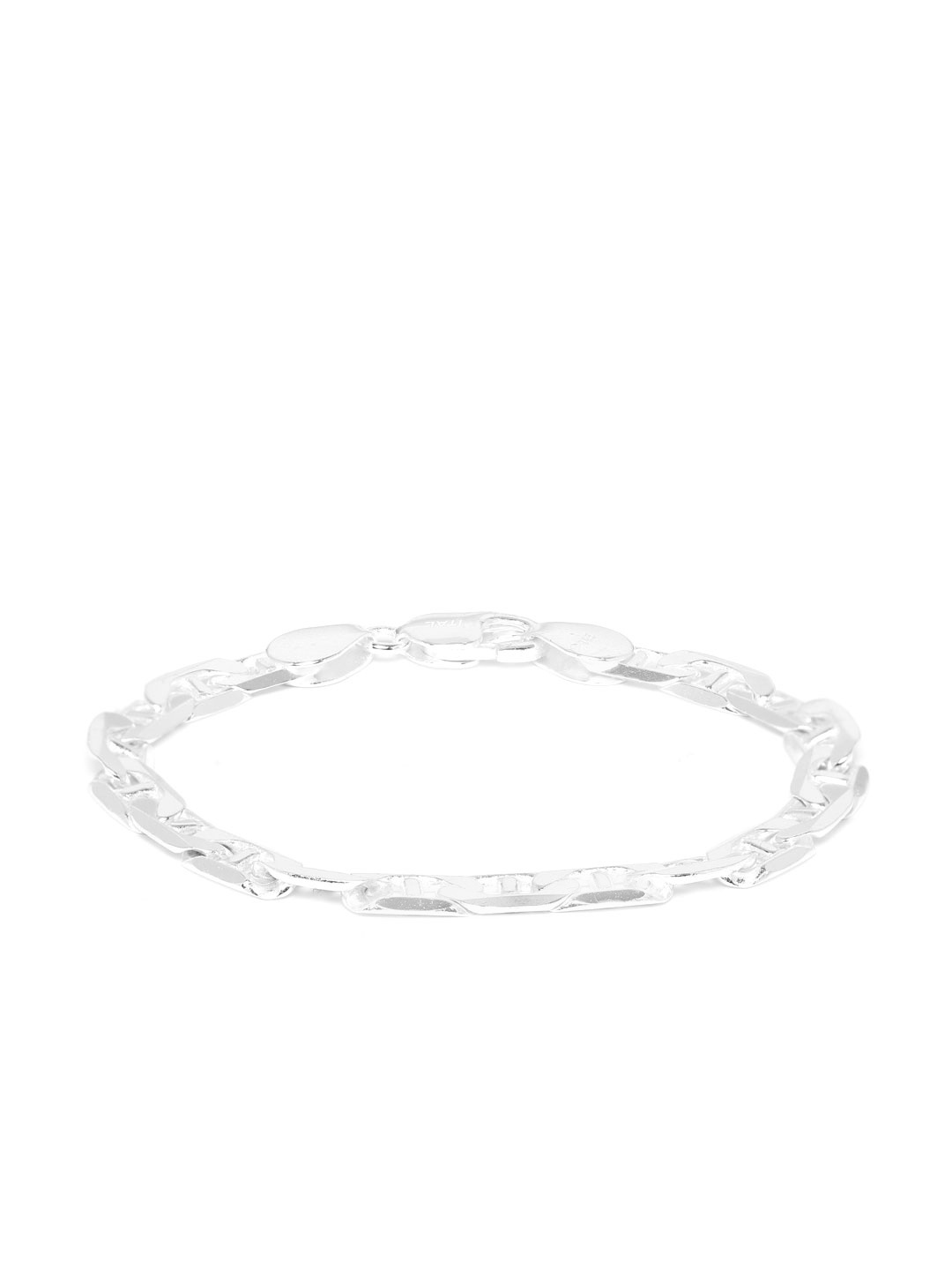 

Clara Men Rhodium-Plated 92.5 Sterling Silver Anti-Tarnish Link Bracelet