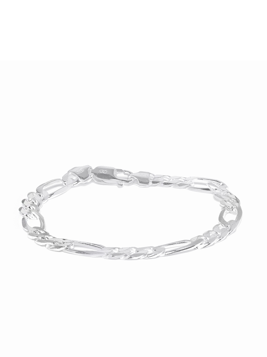 

Clara Men Silver-Toned Rhodium-Plated 92.5 Sterling Silver Anti-Tarnish Link Bracelet