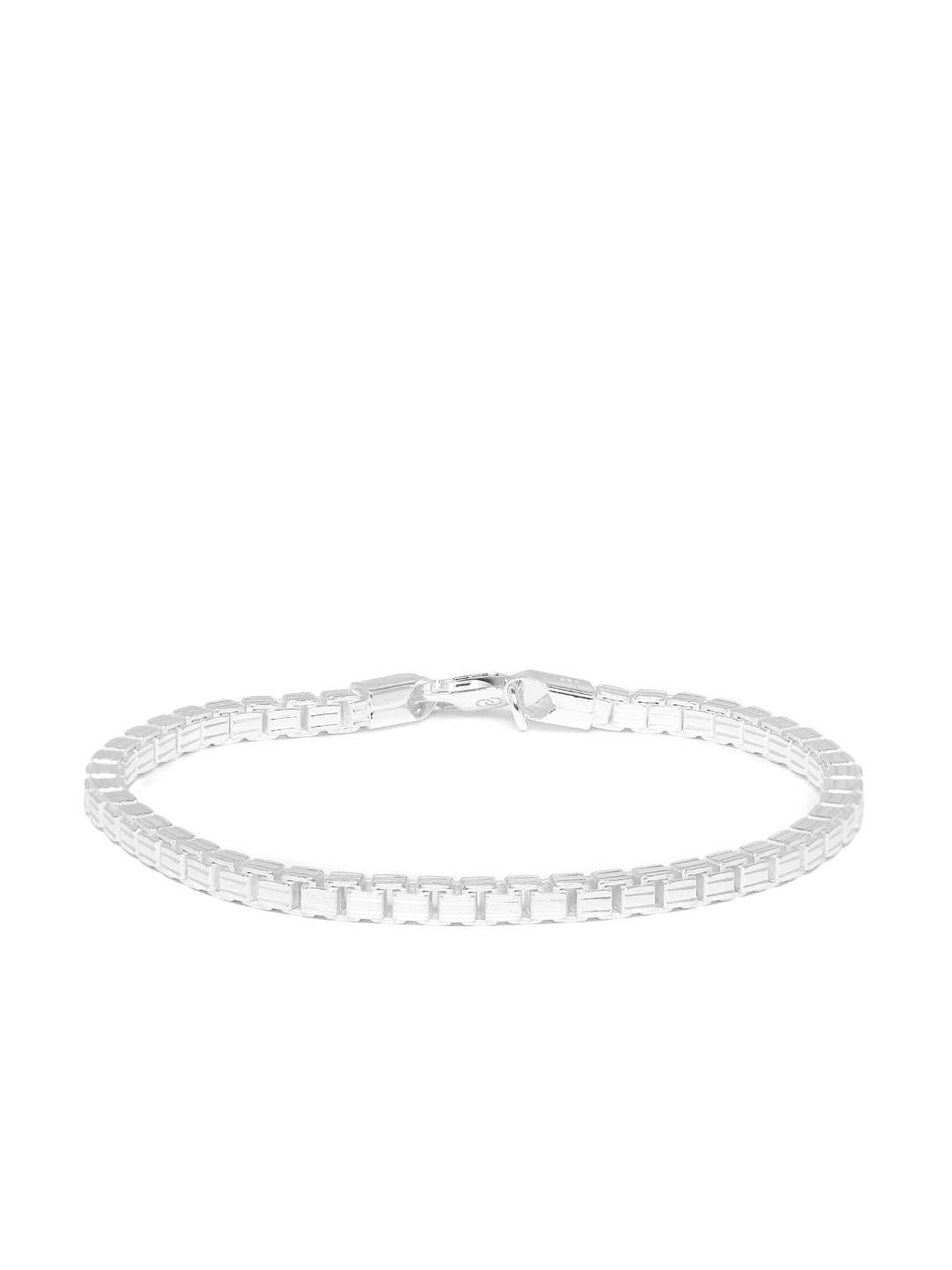 

Clara Men Rhodium-Plated 92.5 Sterling Silver Anti-Tarnish Link Bracelet