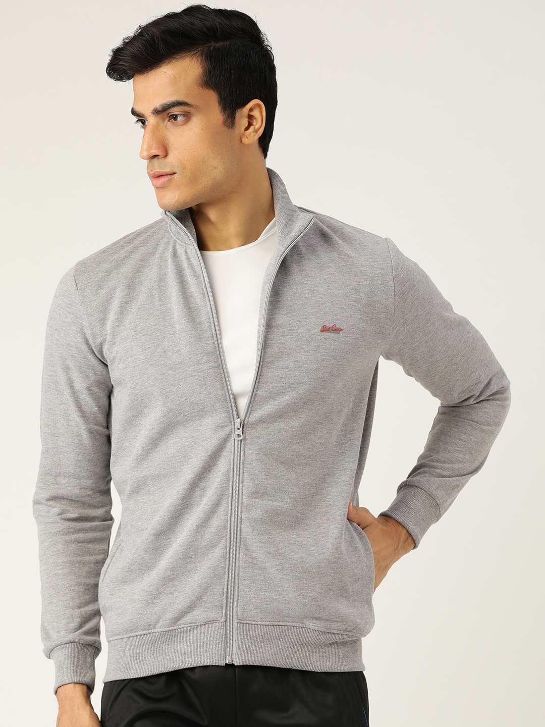 

Sweet Dreams Men Grey Melange Solid Sweatshirt