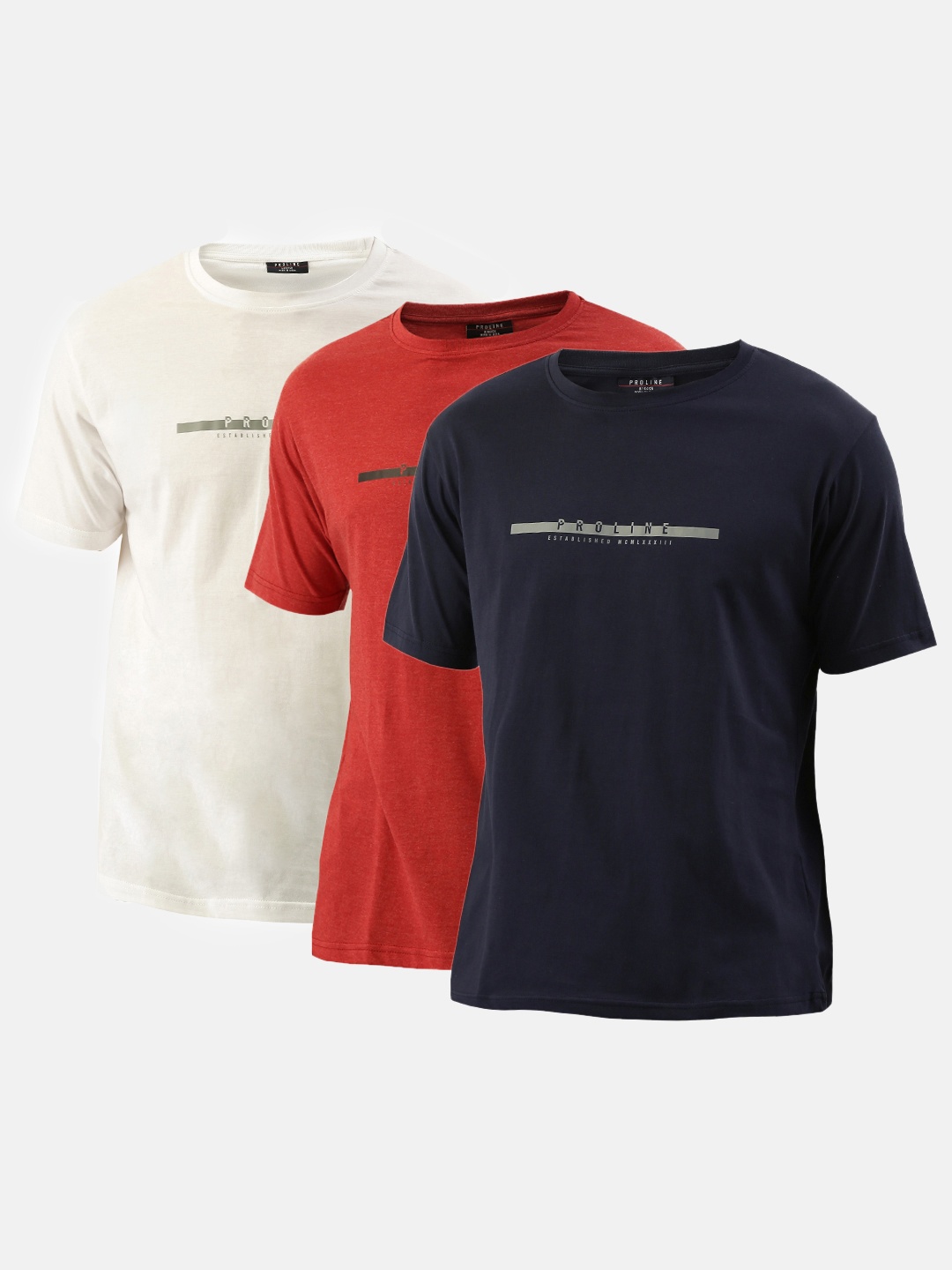 

Proline Active Men Navy Blue Solid Round Neck Pure Cotton T-shirt