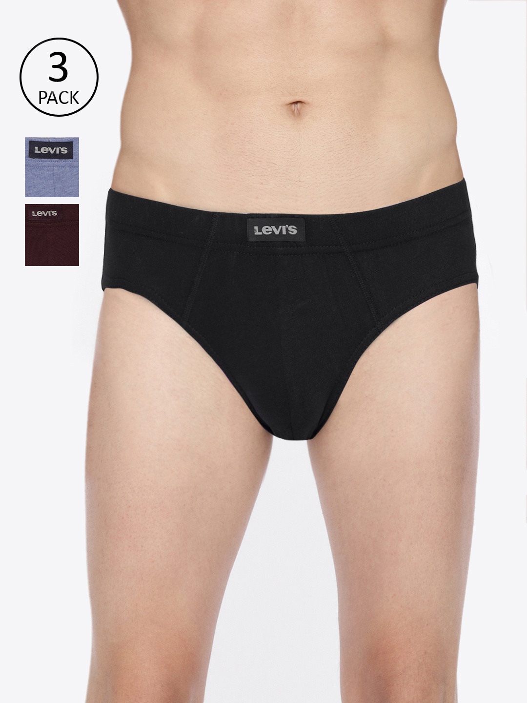 

Levis Men Pack of 3 Solid Basic Briefs #011, Blue