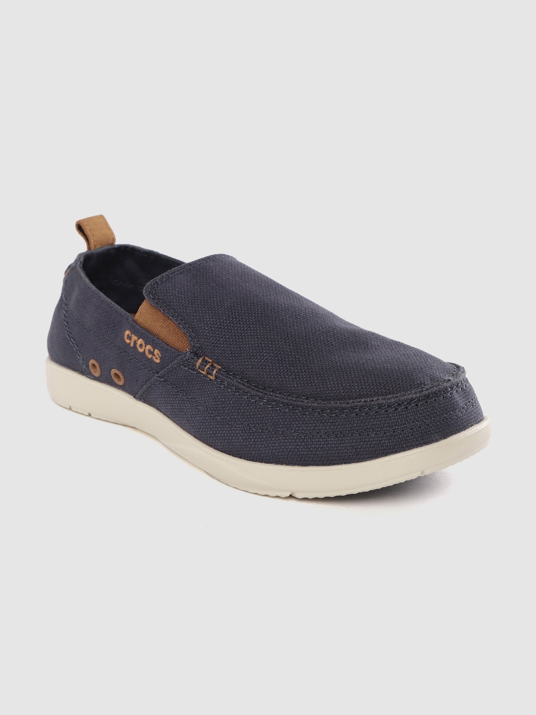 

Crocs Men Navy Blue Woven Design Slip-On Sneakers