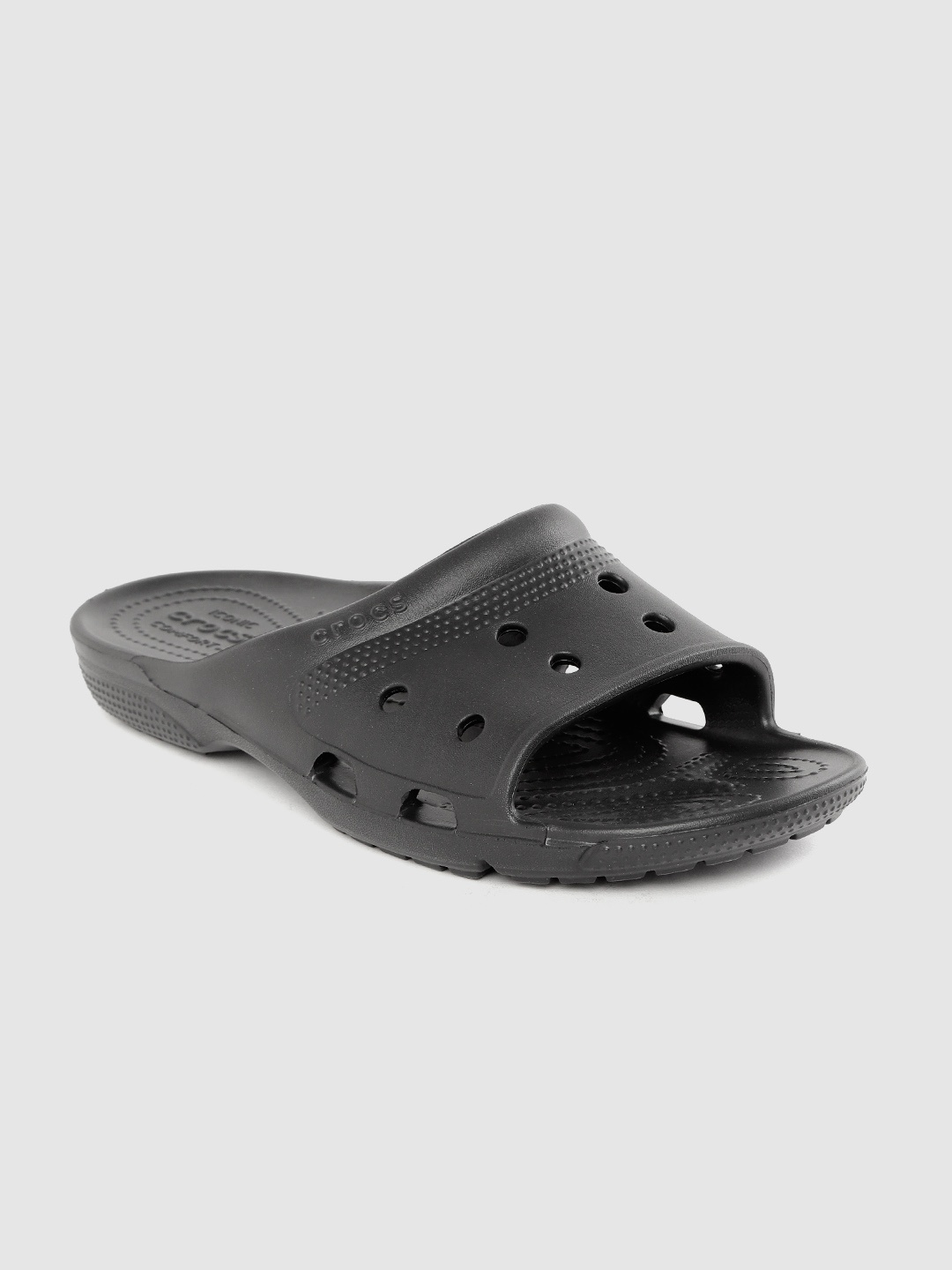 

Crocs Unisex Black Solid Cut-Work Sliders