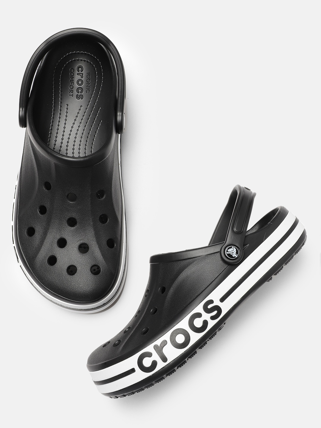 

Crocs Unisex Black Solid Bayaband Clogs