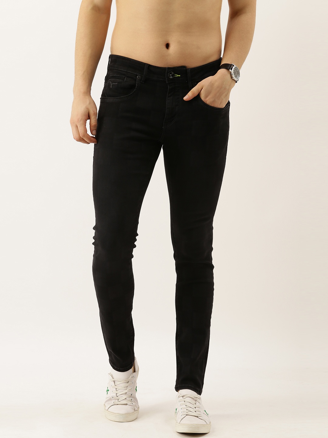 

Flying Machine Men Black Jackson Skinny Fit Low-Rise Clean Look Stretchable Jeans