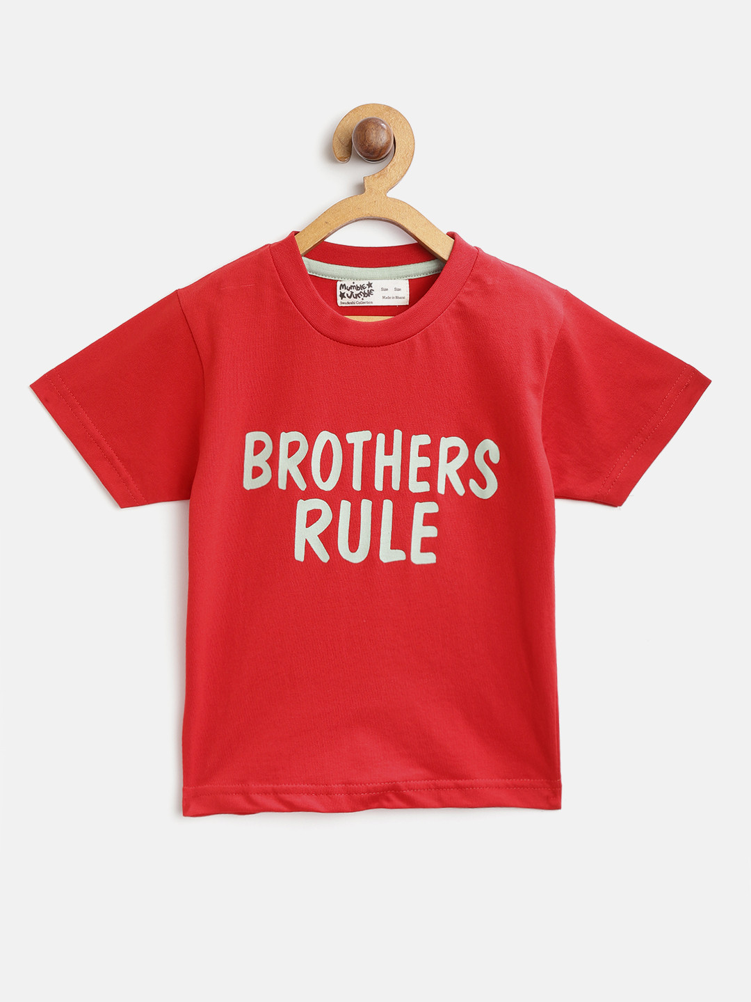 

Mumble Jumble Boys Red Printed Round Neck T-shirt