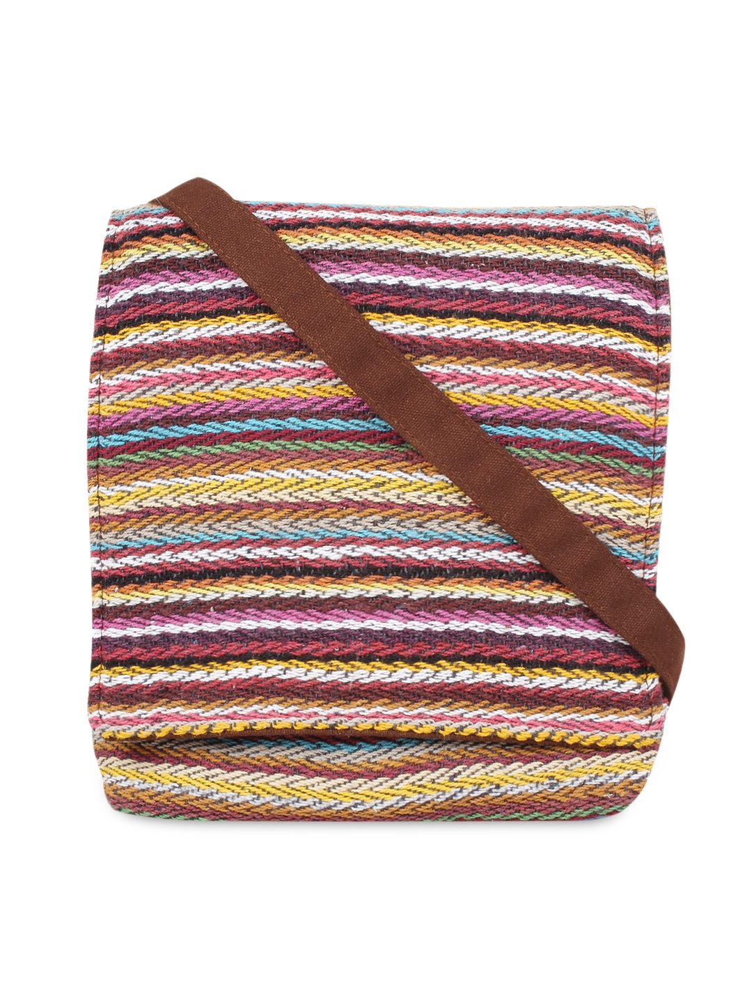 

Anekaant Multicoloured Striped Sling Bag, Multi