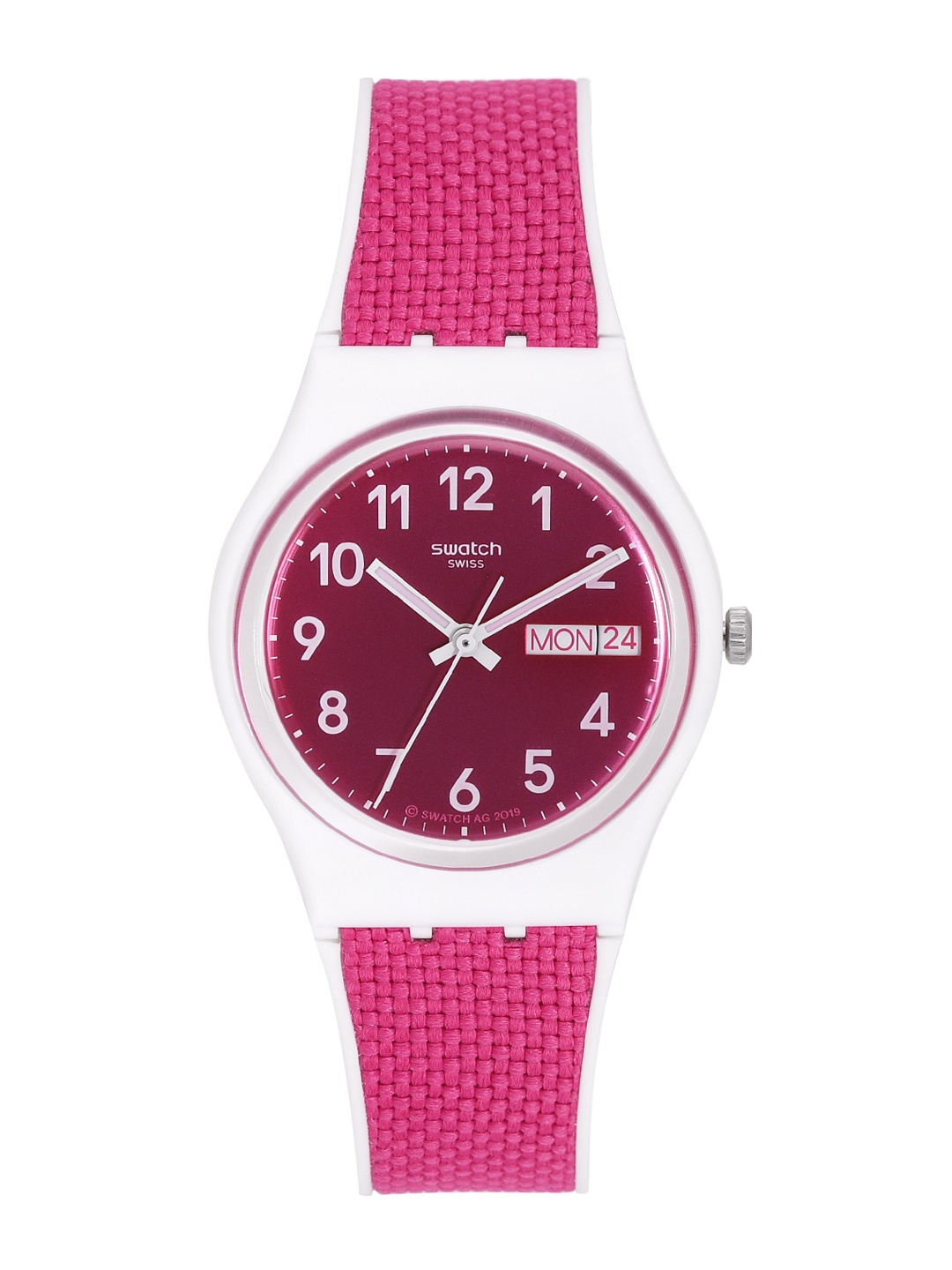 

Swatch Unisex Pink Swiss Made Water Resistant Analogue Watch
