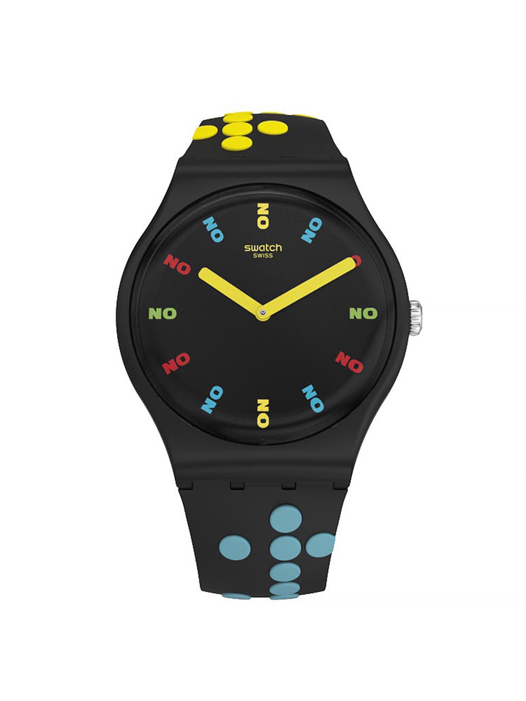 

Swatch Unisex Black Water Resistant Analogue Watch SUOZ302
