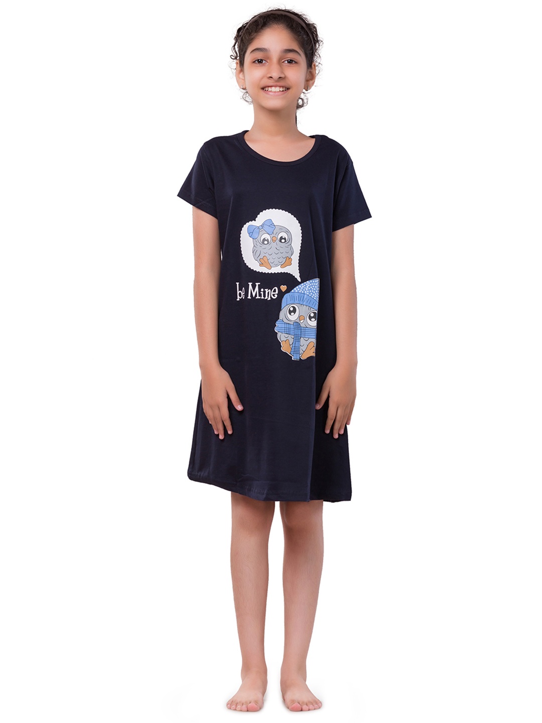 

Todd N Teen Girls Navy Blue Printed Sleep Shirt