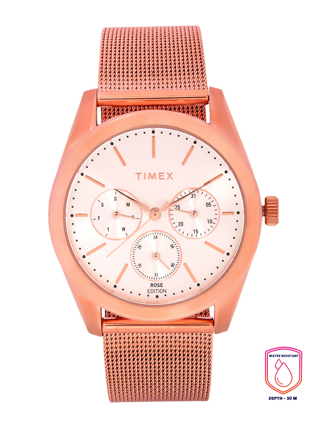 

Timex Women Rose Gold Analogue Watch TWEL13204