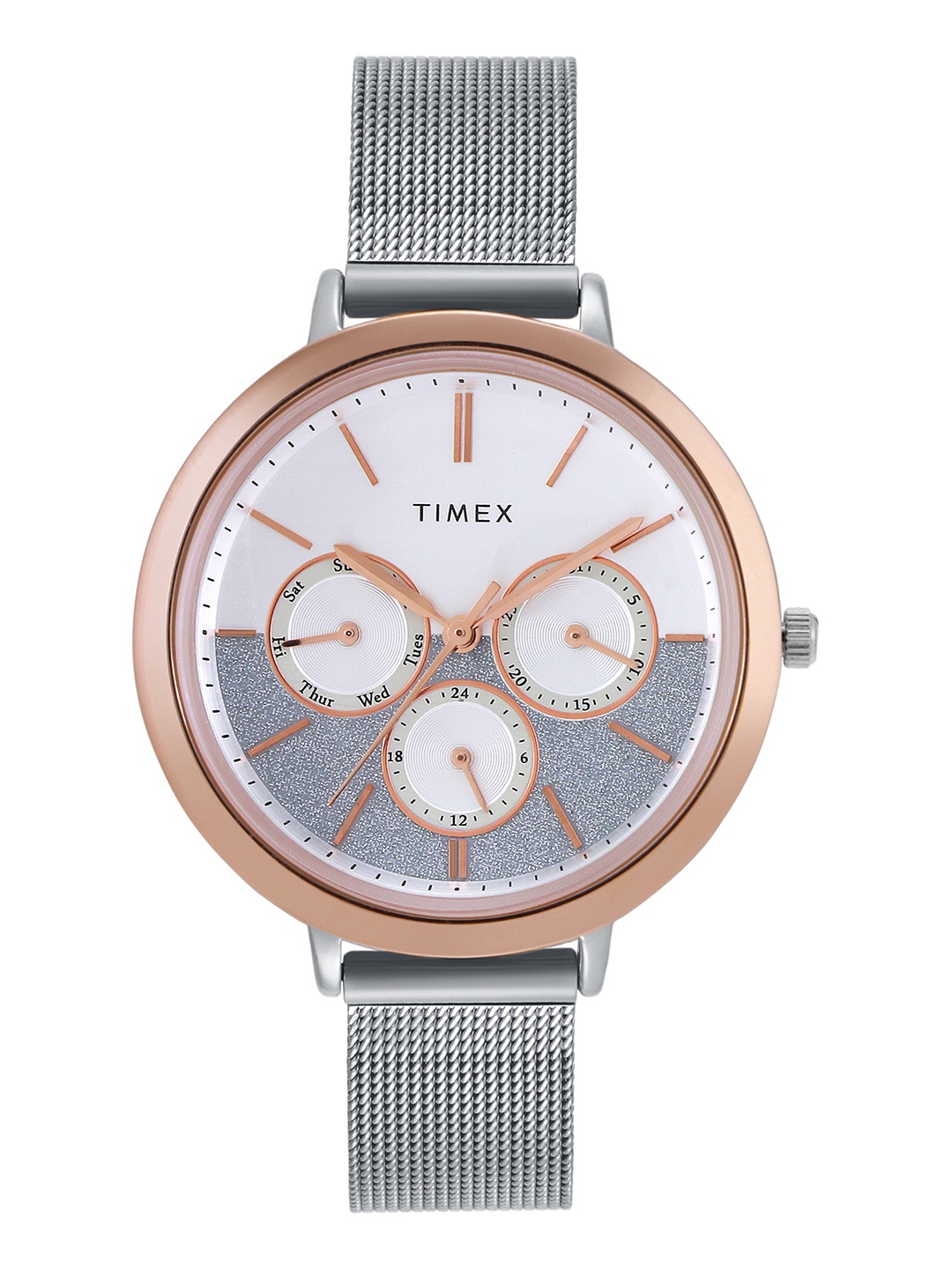 

Timex Women Silver-Toned Multifunction Analogue Watch - TWEL14504