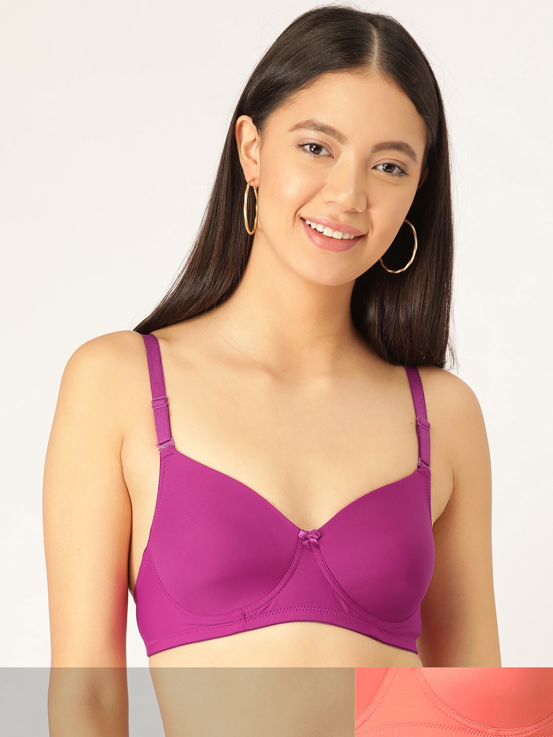 

DressBerry Women Pack of 2 Solid Non-Wired Lightly Padded Everyday Bra DB-PM-NWP-040, Pink