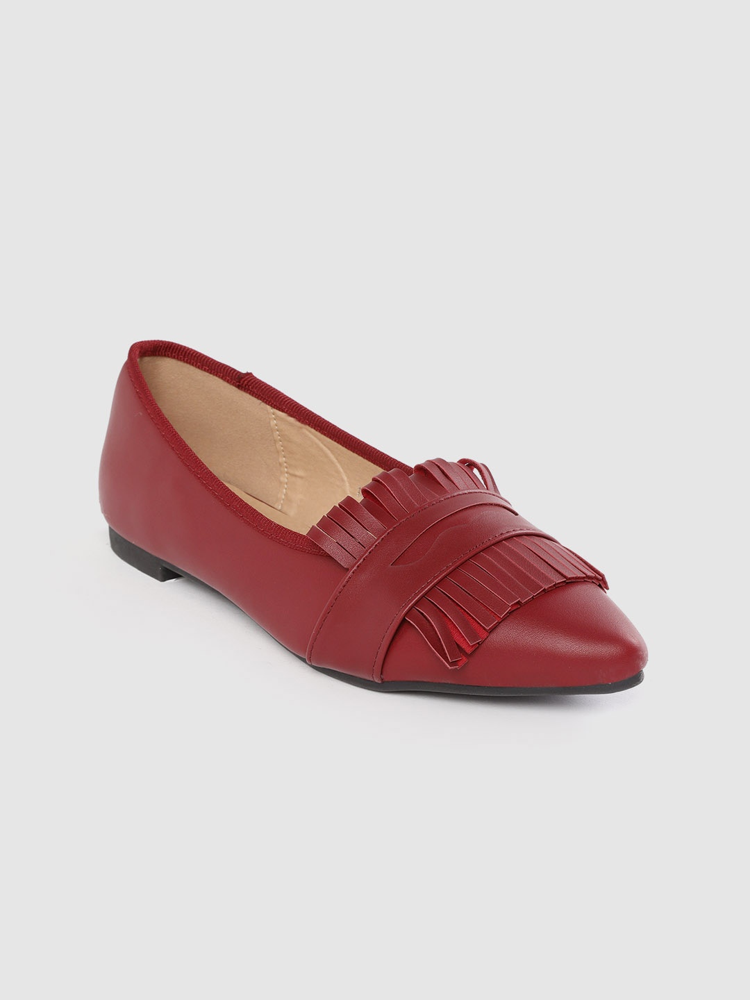 

Lavie Women Maroon Fringed Ballerinas