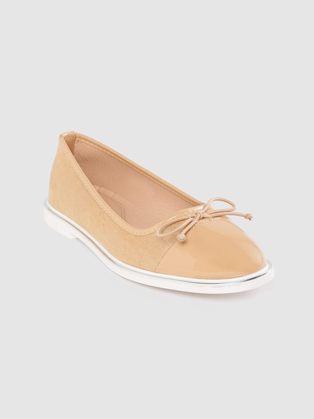 

Lavie Women Beige & Gold-Toned Sheen Effect Ballerinas