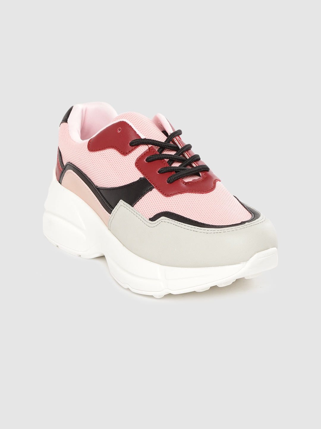 

Lavie Women Pink & Black Colourblocked Sneakers