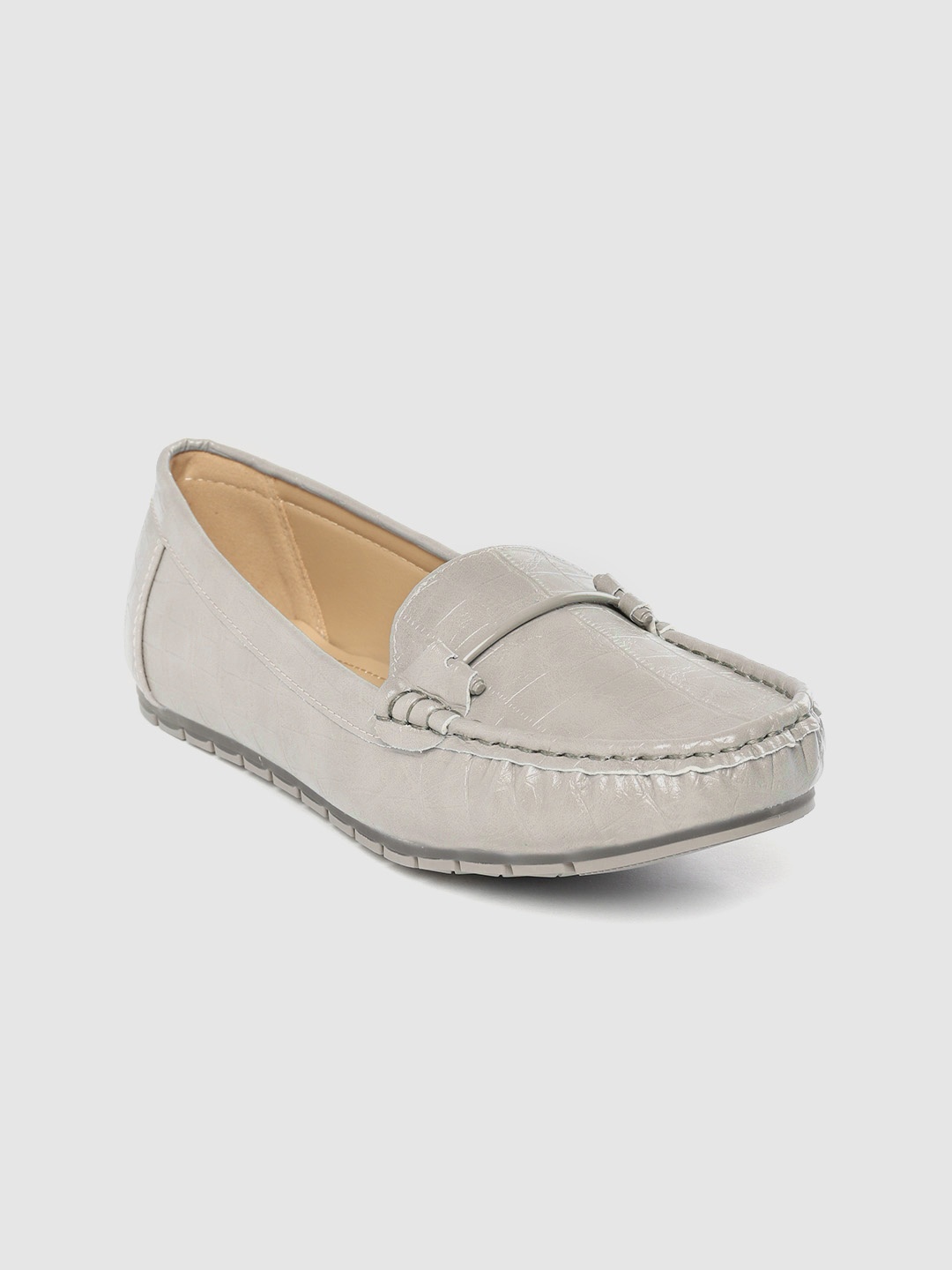 

Lavie Women Grey Croc Pattern Loafers
